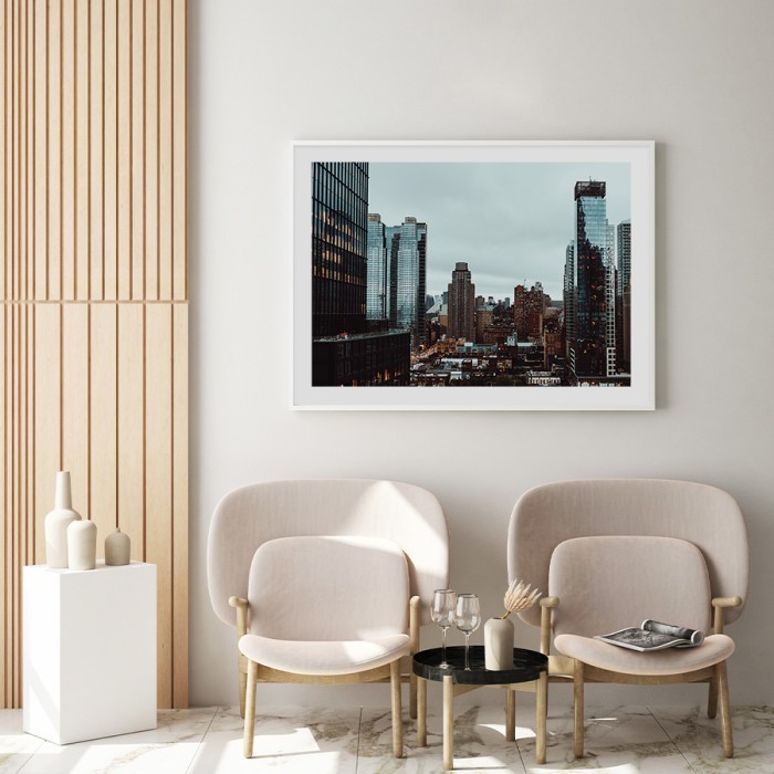 Αφίσα Poster Κέντρο της πόλης με ουρανοξύστες για σαλόνι