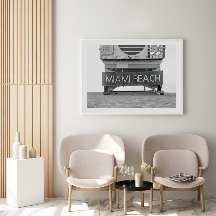 Αφίσα Poster Miami Beach για σαλόνι