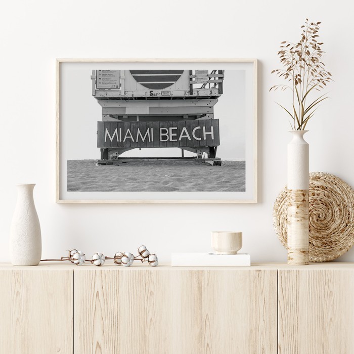 Αφίσα Poster Miami Beach με κορνίζα
