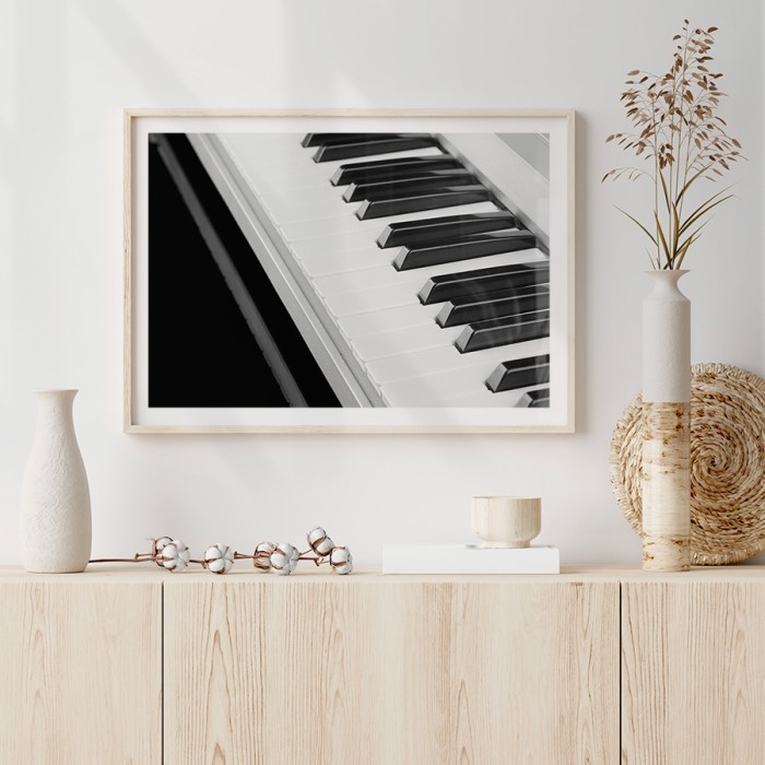 Αφίσα Poster Πλήκτρα πιάνου με κορνίζα