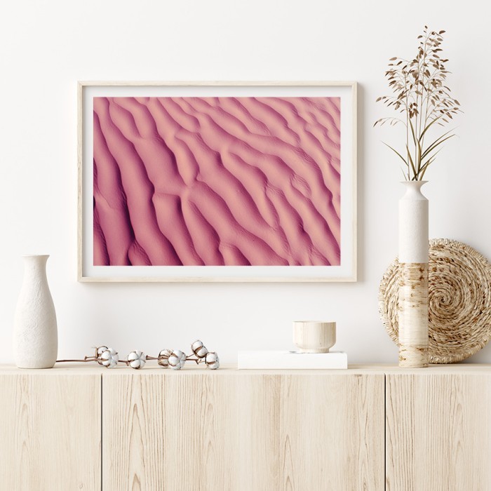 Αφίσα Poster Ροζ άμμος με κορνίζα