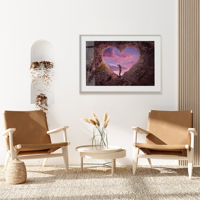 Αφίσα Poster Σπηλιά σε σχήμα καρδιά για σαλόνι