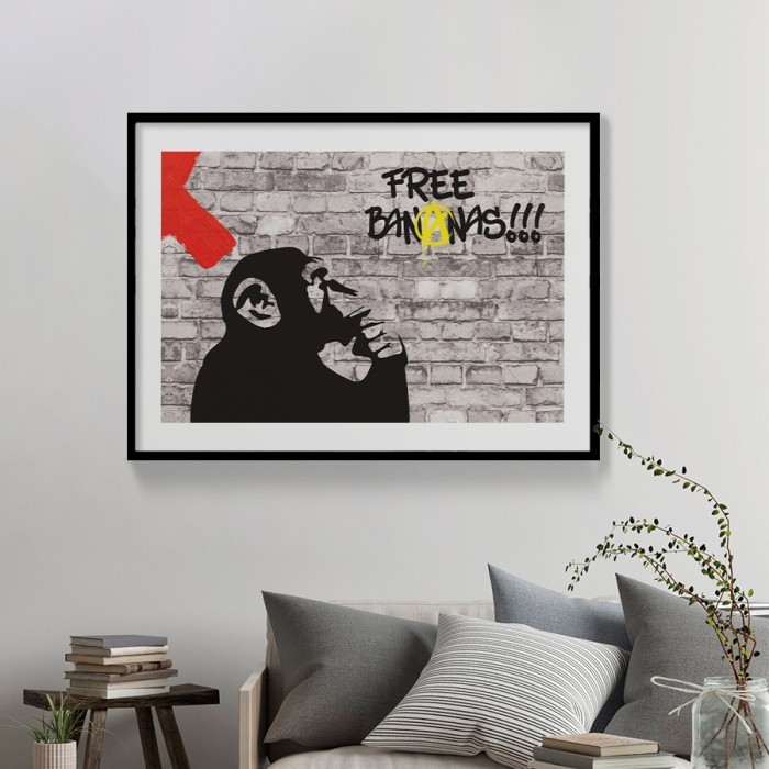 Αφίσα Poster Thinker Monkey με κορνίζα