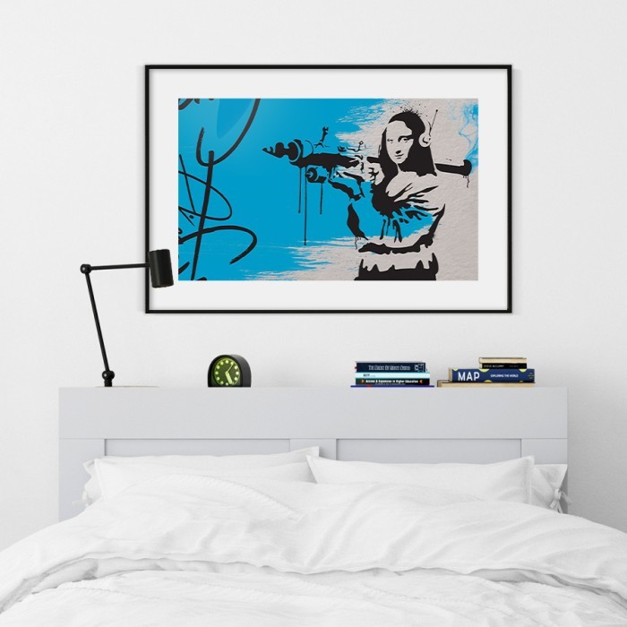 Αφίσα Poster Mona Liza with bazooka με κορνίζα