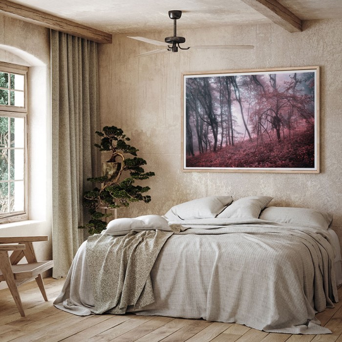 Αφίσα Poster Δάσος με ροζ άνθοι για κρεβατοκάμαρα 