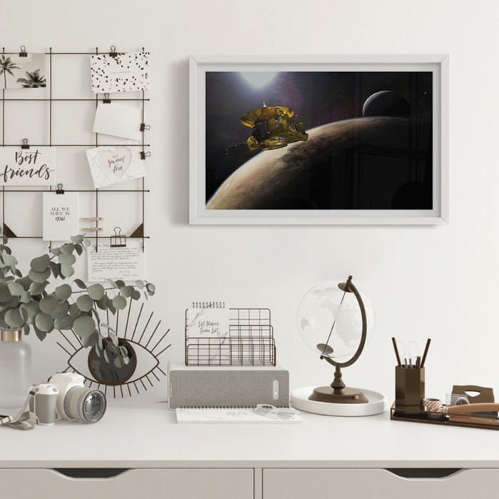 Αφίσα Poster Δορυφόρος και πλανήτες με κορνίζα