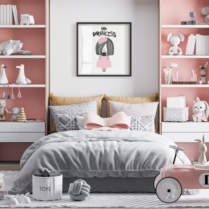 Αφίσα Poster Pink Little Princess για παιδικό δωμάτιο 