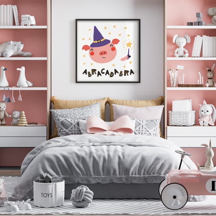 Αφίσα Poster Γουρουνάκι μάγος για παιδικό δωμάτιο 