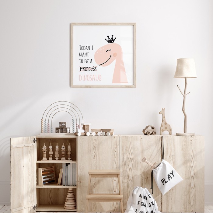 Αφίσα Poster Δεινόσαυρος με στέμμα για παιδικό δωμάτιο 