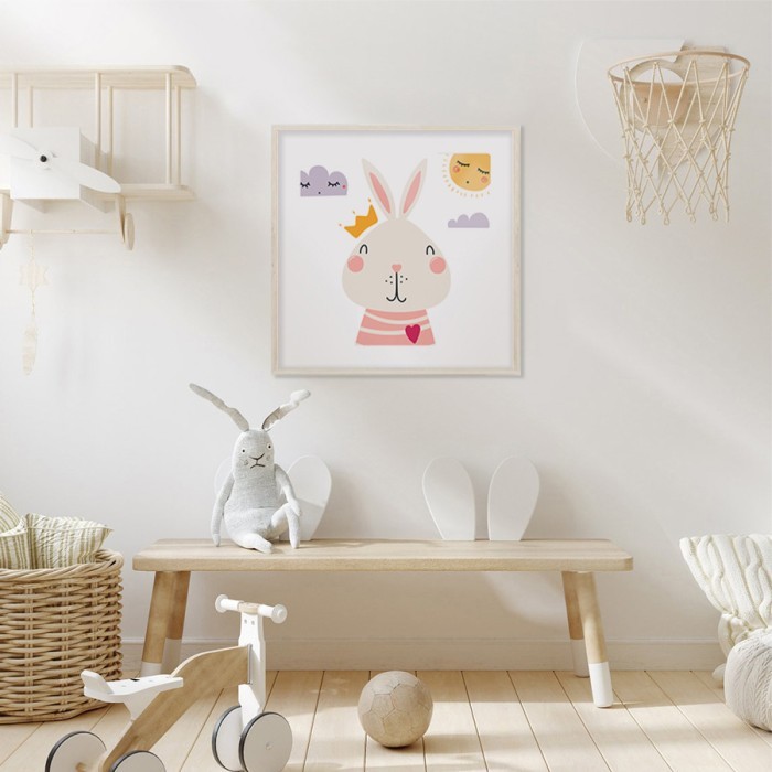 Αφίσα Poster Λαγουδίτσα με στέμμα για παιδικό δωμάτιο 