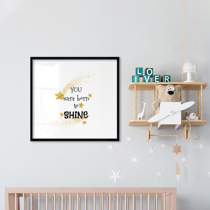 Αφίσα Poster Παιδική Born To Shine με κορνίζα
