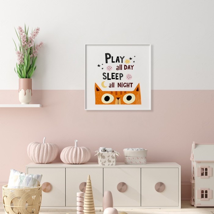 Αφίσα Poster Πορτοκαλί γατούλα για παιδικό δωμάτιο 