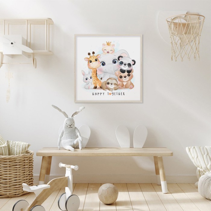 Αφίσα Poster Χαρούμενα ζωάκια για παιδικό δωμάτιο 