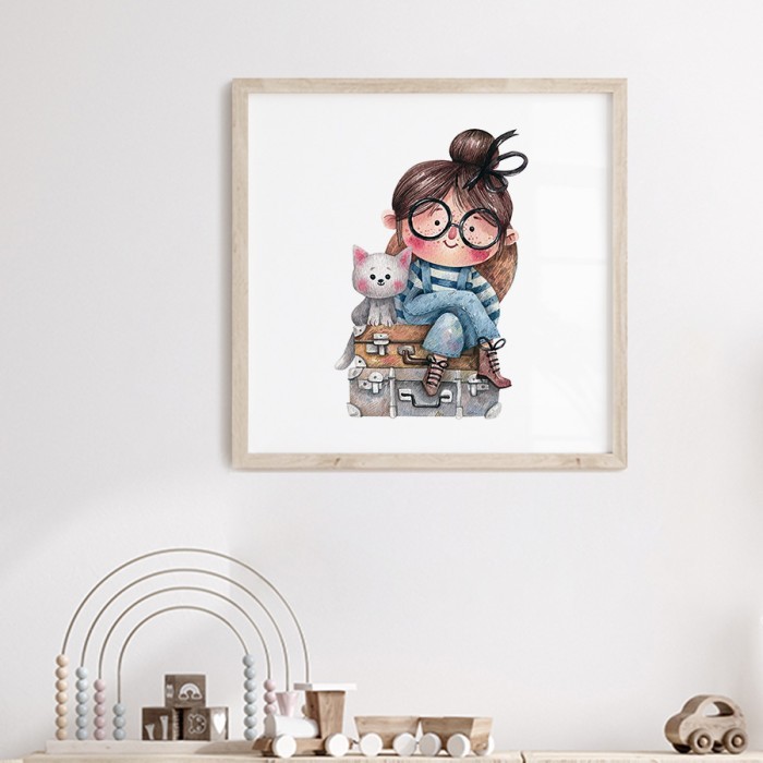 Αφίσα Poster Κοριτσάκι με γυαλιά με κορνίζα