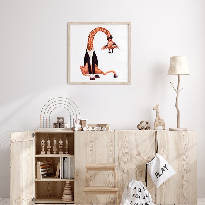 Αφίσα Poster Καμηλοπάρδαλη με σμόκιν για παιδικό δωμάτιο 