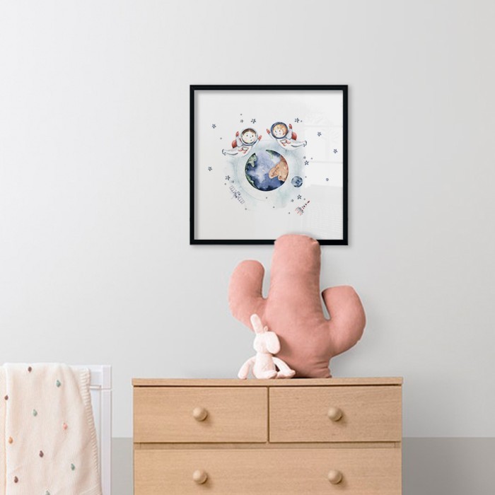 Αφίσα Poster Παιδάκια αστροναύτες με κορνίζα