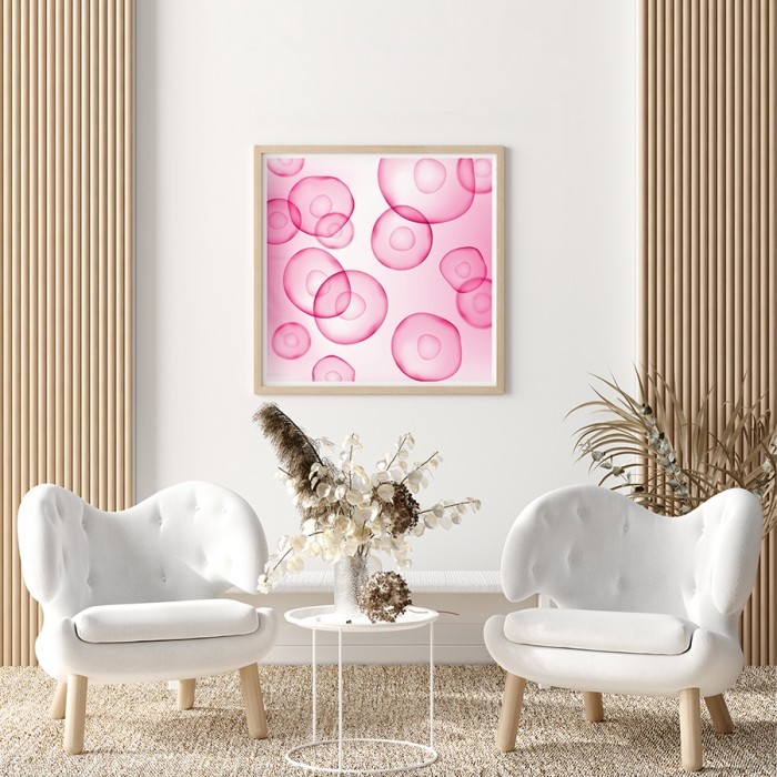 Αφίσα Poster Ροζ φούσκες για σαλόνι