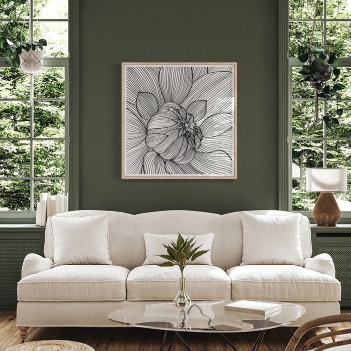 Αφίσα Poster Ασπρόμαυρο Ανθισμένο Λουλούδι για σαλόνι