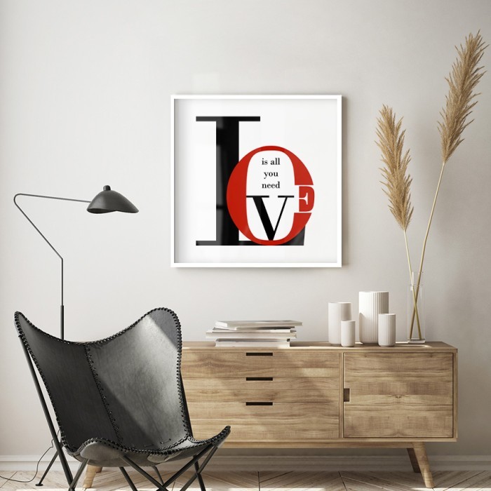 Αφίσα Poster Love με κορνίζα