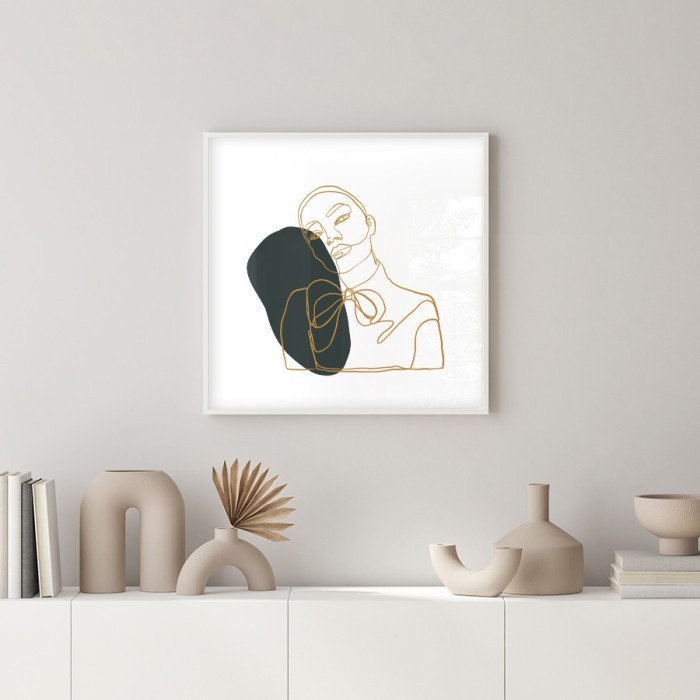 Αφίσα Poster Γυναίκα με χρυσό φιόγκο με κορνίζα