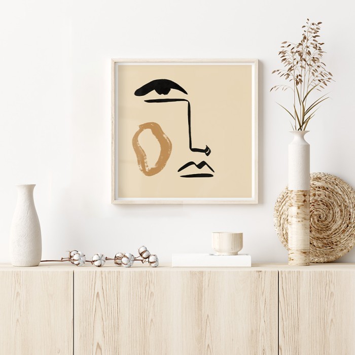 Αφίσα Poster Abstract half face with cycle με κορνίζα