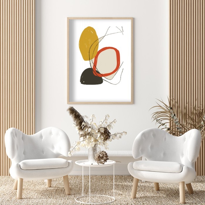 Αφίσα Poster Abstract πολύχρωμη κύκλοι για σαλόνι
