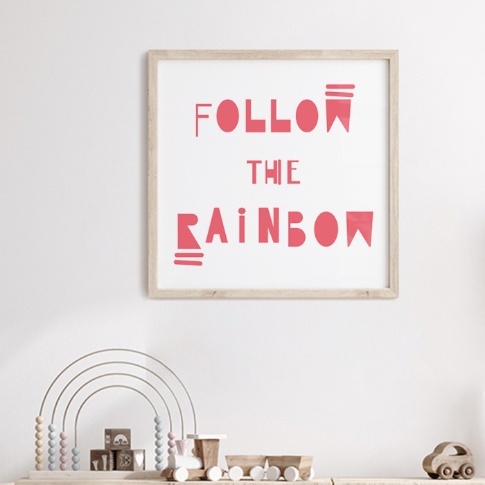 Αφίσα Poster Follow the rainbow με κορνίζα