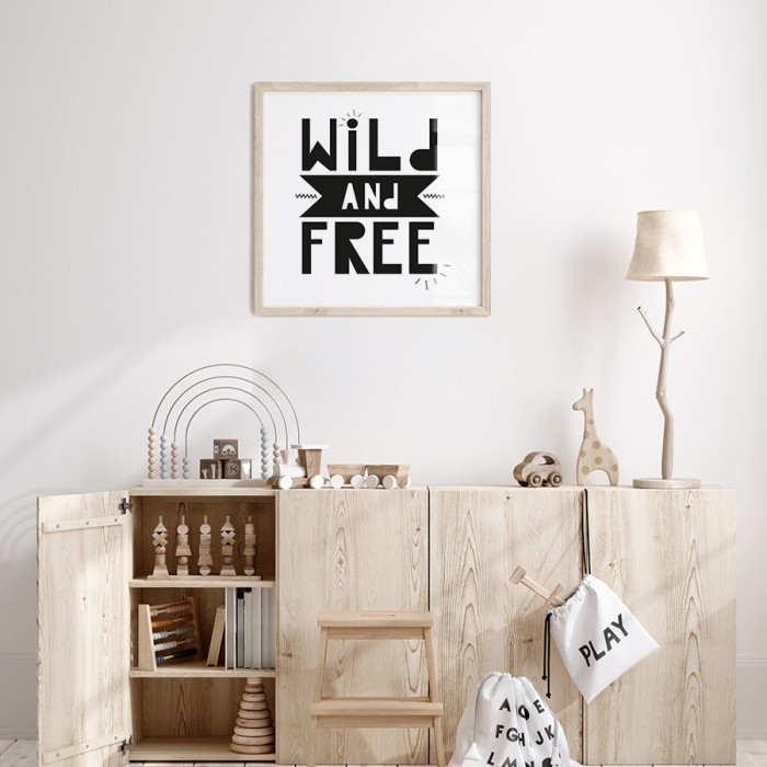 Αφίσα Poster Wild and free για παιδικό δωμάτιο 