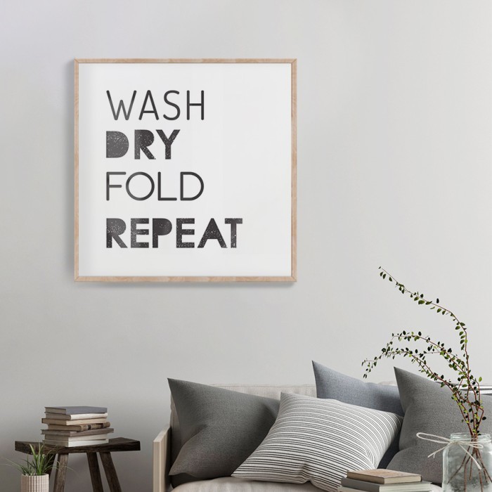 Αφίσα Poster Wash dry fold repeat με κορνίζα