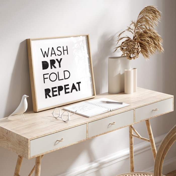 Αφίσα Poster Wash dry fold repeat δωματίου