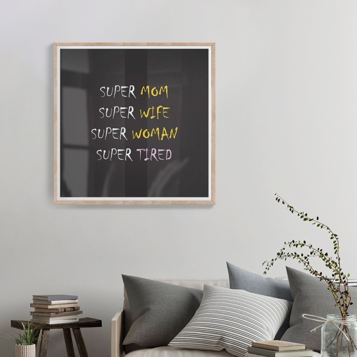 Αφίσα Poster Super mom,wife,woman με κορνίζα