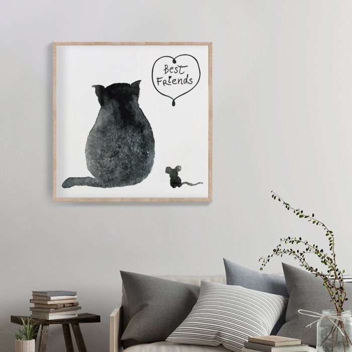 Αφίσα Poster Cat & mouse με κορνίζα
