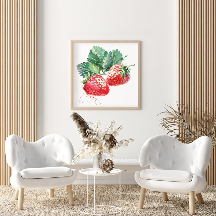 Αφίσα Poster Φράουλες για σαλόνι
