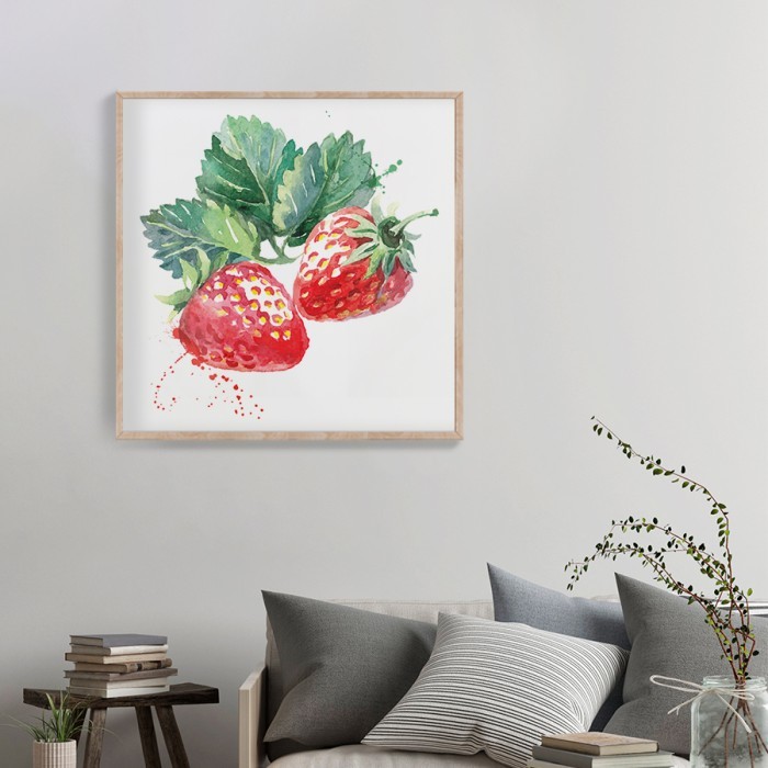 Αφίσα Poster Φράουλες με κορνίζα