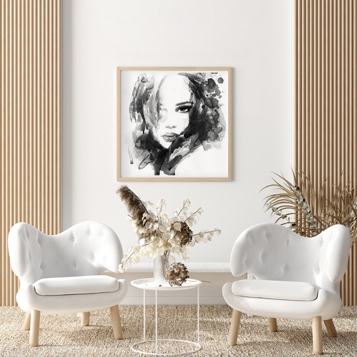 Αφίσα Poster Ασπρόμαυρο γυναικείο πορτρέτο για σαλόνι