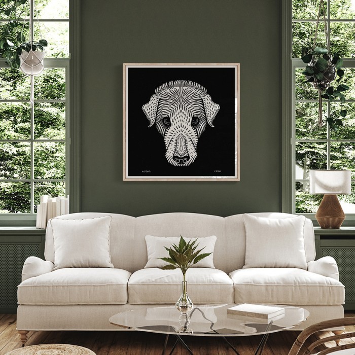 Poster Ασπρόμαυρη μουσούδα σκύλου για σαλόνι