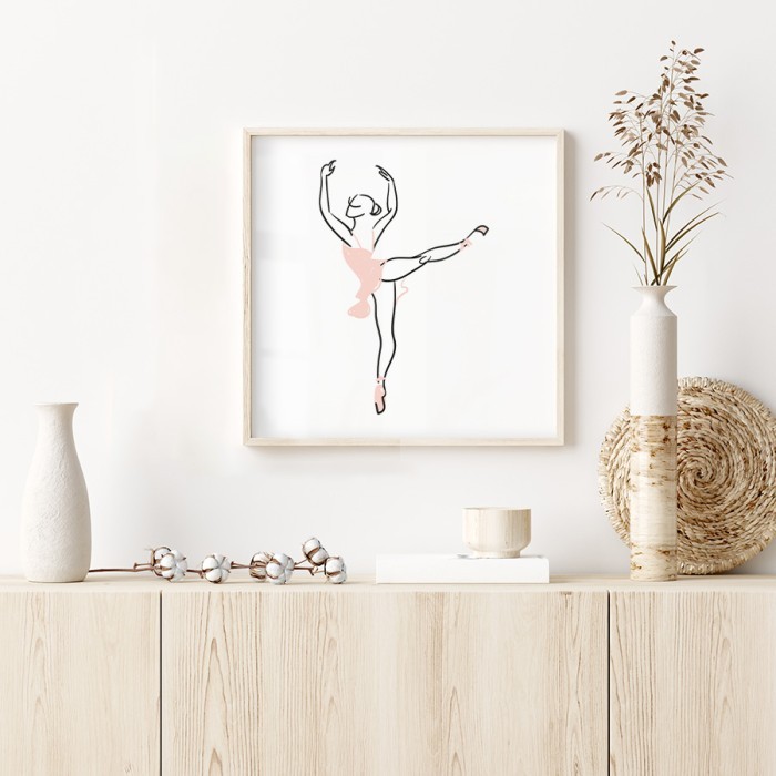 Αφίσα Poster Μπαλαρίνα που χορεύει με κορνίζα