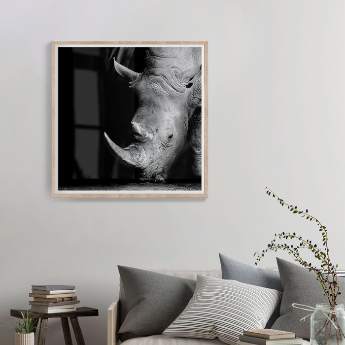 Αφίσα-Poster Ρινόκερος με κορνίζα 