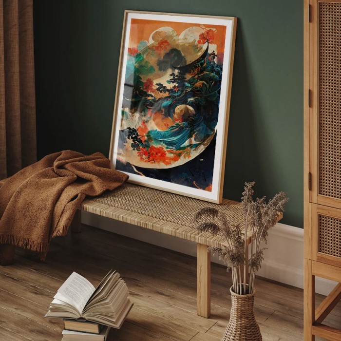 Αφίσα Poster Japanese abstract art με κορνίζα