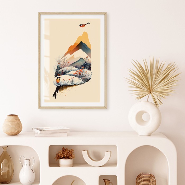 Αφίσα Poster Abstract mountain με κορνίζα