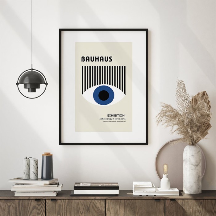 Αφίσα Poster Geometrical eye σε λευκό φόντο με κορνίζα