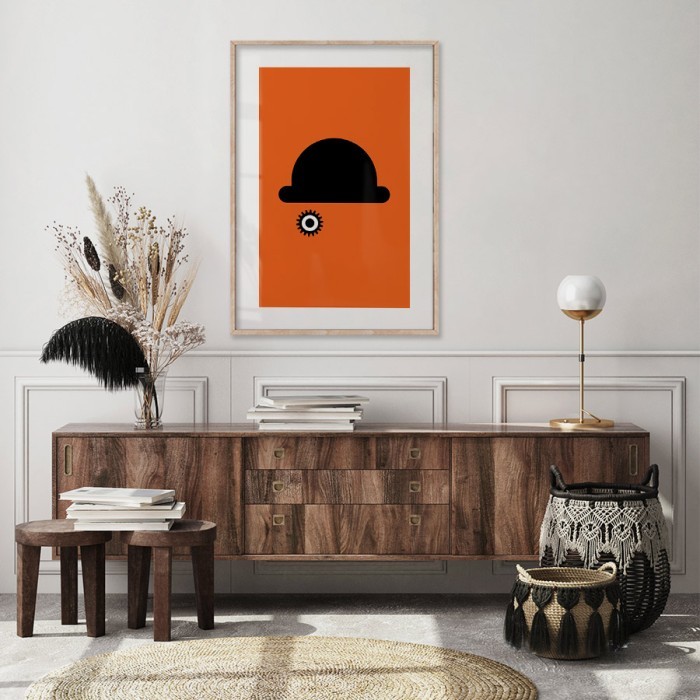 Αφίσα Poster Κουρδιστό πορτοκάλι σε σαλόνι