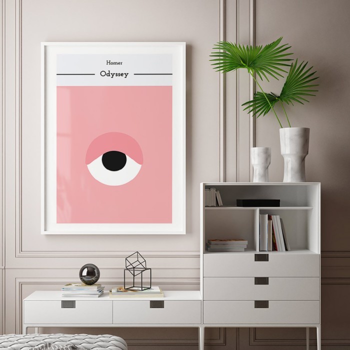 Αφίσα Poster Pink eye με κορνίζα