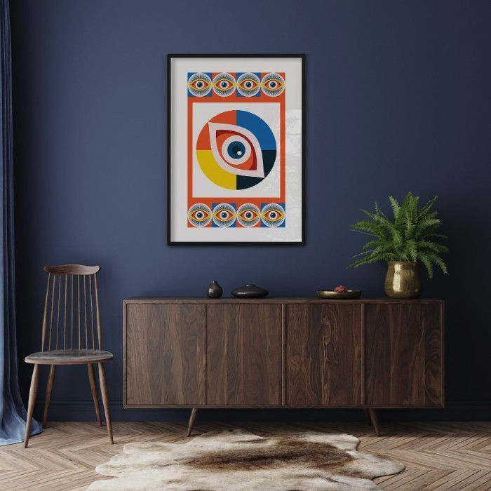 Αφίσα Poster Geometric style abstract eye σε σαλόνι