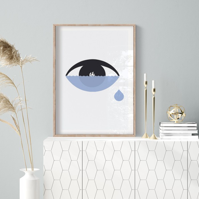 Αφίσα Poster Κλαμένο μάτι με κορνίζα