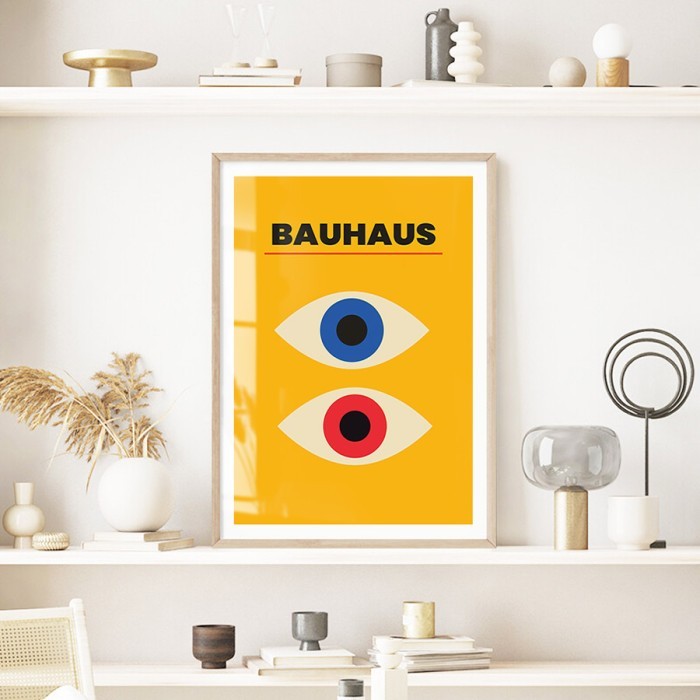Αφίσα Poster Μάτια Bauhaus με κορνίζα σε λευκό φόντο