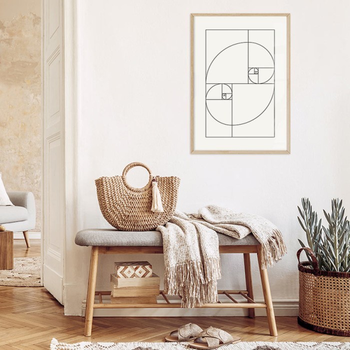 Αφίσα Poster Fibonacci spiral για σαλόνι