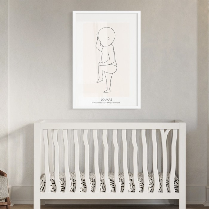 Αφίσα Poster Σκίτσο μωρού με κορνίζα