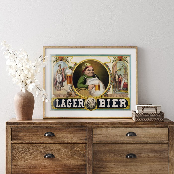Αφίσα Poster Lager Bier με κορνίζα