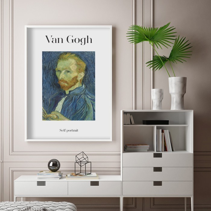 Αφίσα Poster Van Gogh - Self Portrait με κορνίζα